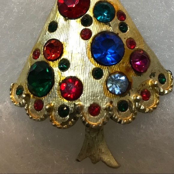 Vintage unsigned Weiss Xmas tree brooch/pin - Picture 3 of 3